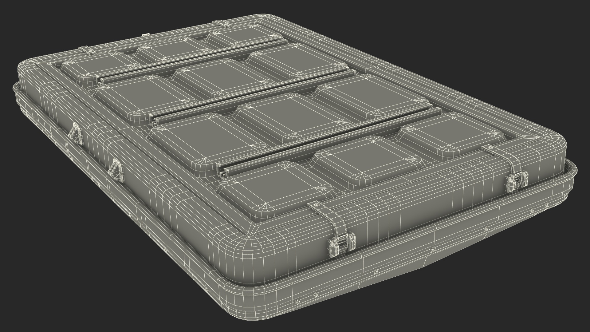 Car Roof Top Tent Grey Folded 3D model