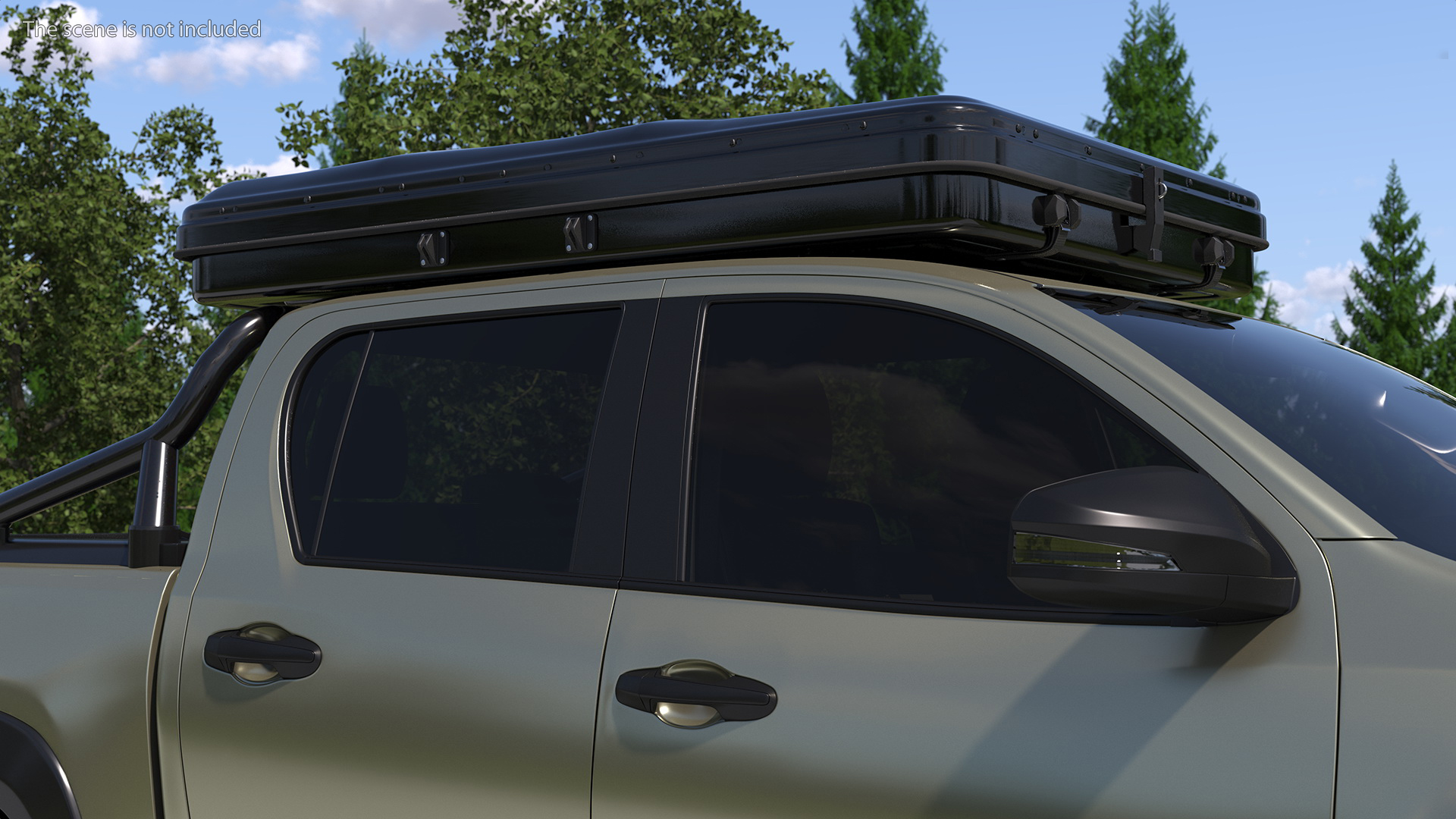 Car Roof Top Tent Grey Folded 3D model