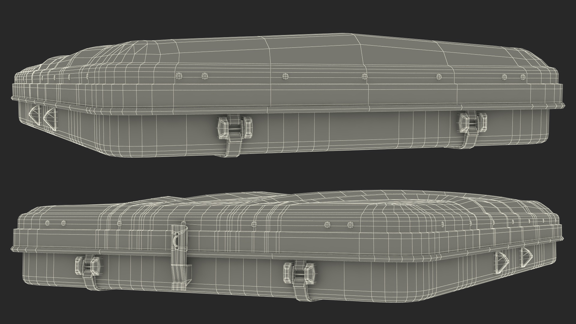 Car Roof Top Tent Grey Folded 3D model