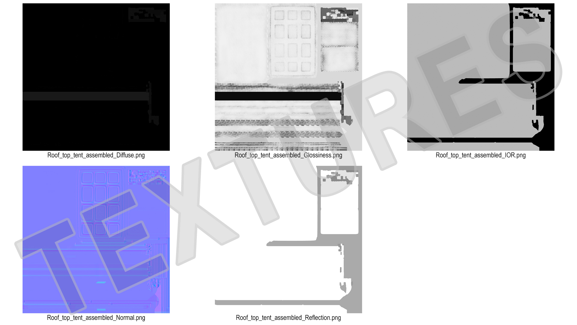 Car Roof Top Tent Grey Folded 3D model