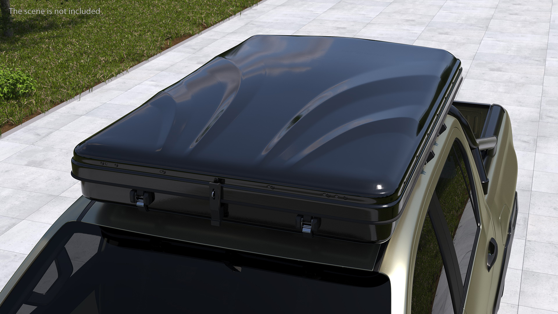 Car Roof Top Tent Grey Folded 3D model
