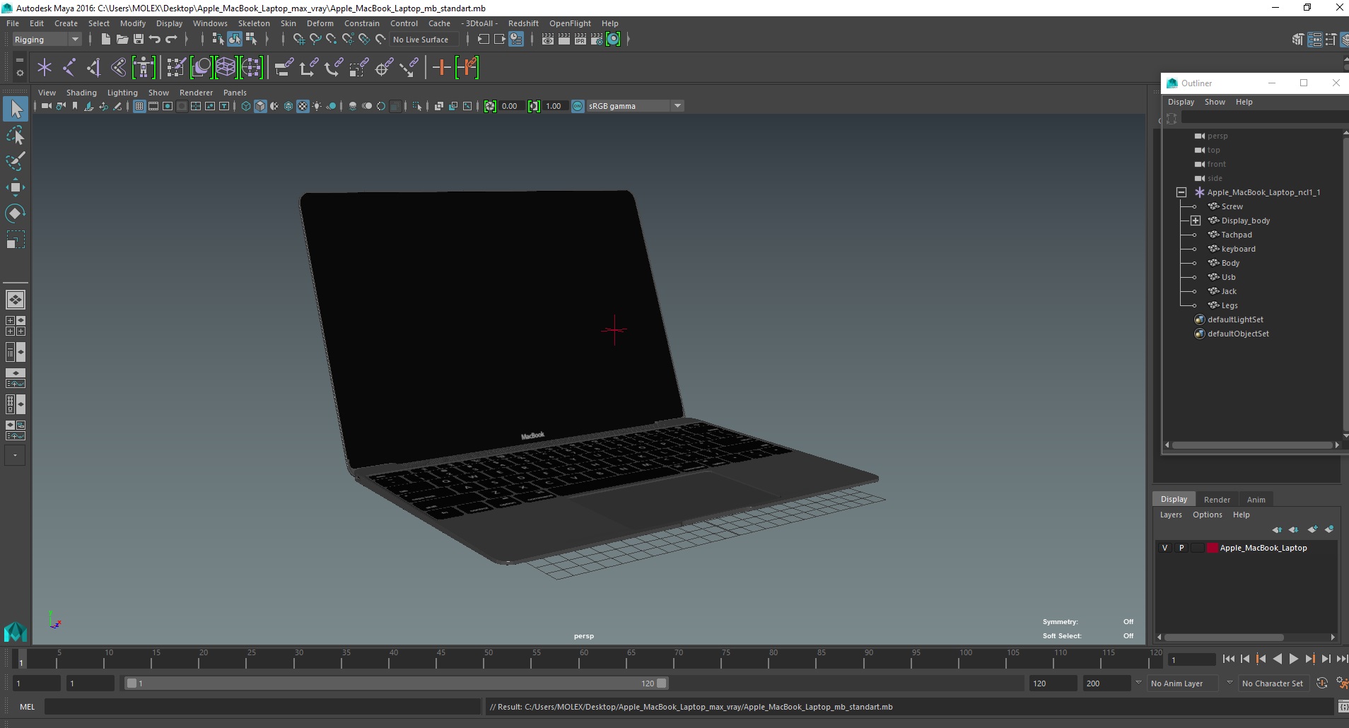 3D model Apple MacBook Laptop
