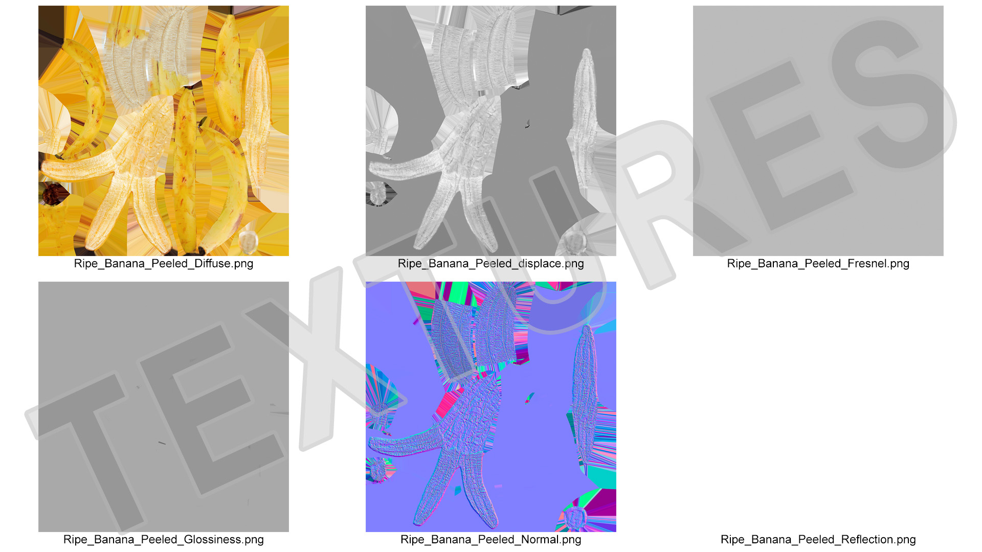 Ripe Banana Peeled From Stem End 3D