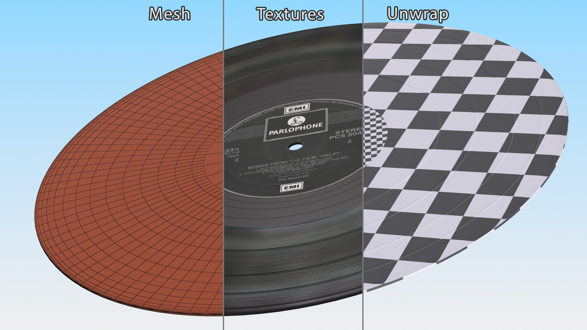 Vinyl Record The Beatles 3D model