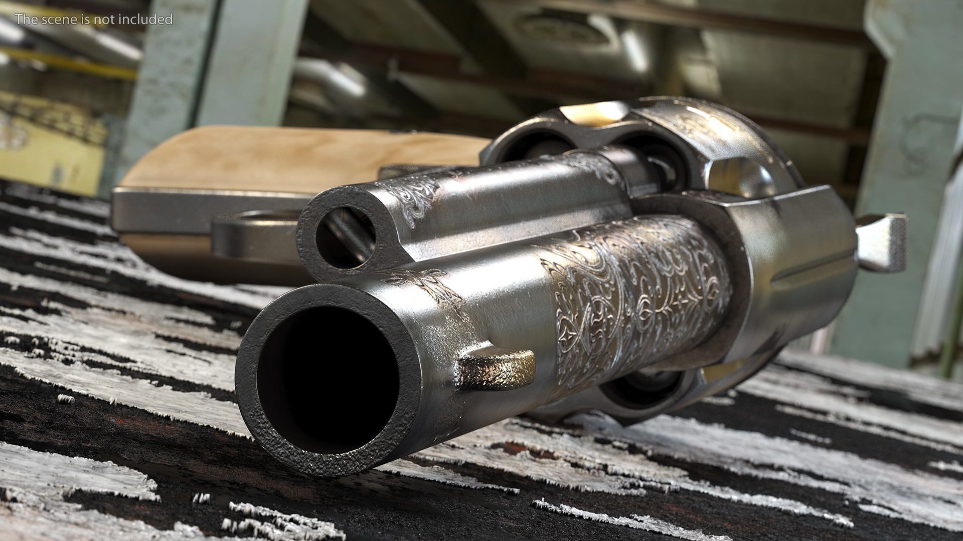 3D Western Gun Leather Belt with Revolver model