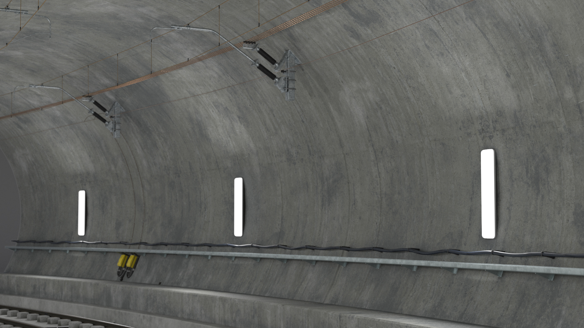 Railway Tunnel Section Wide Bend 3D