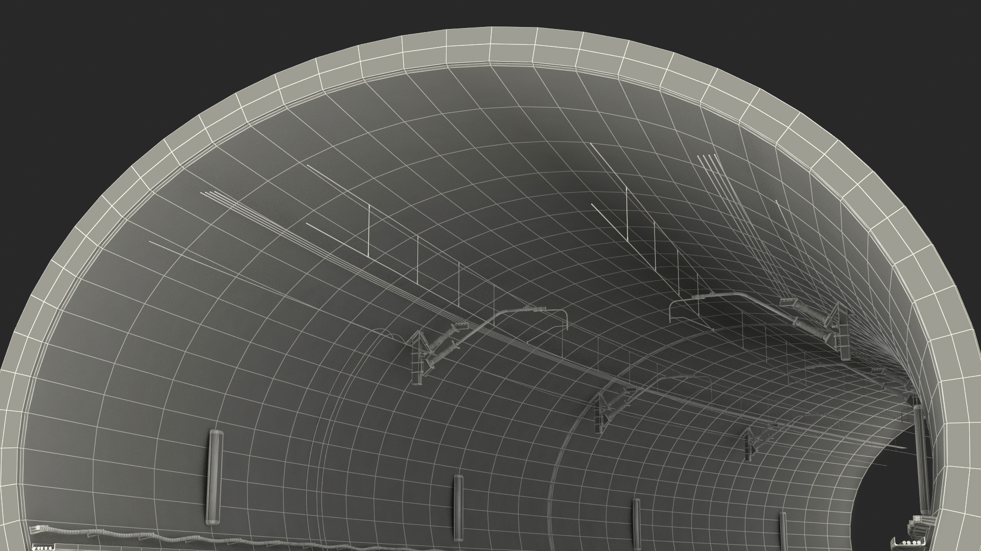 Railway Tunnel Section Wide Bend 3D