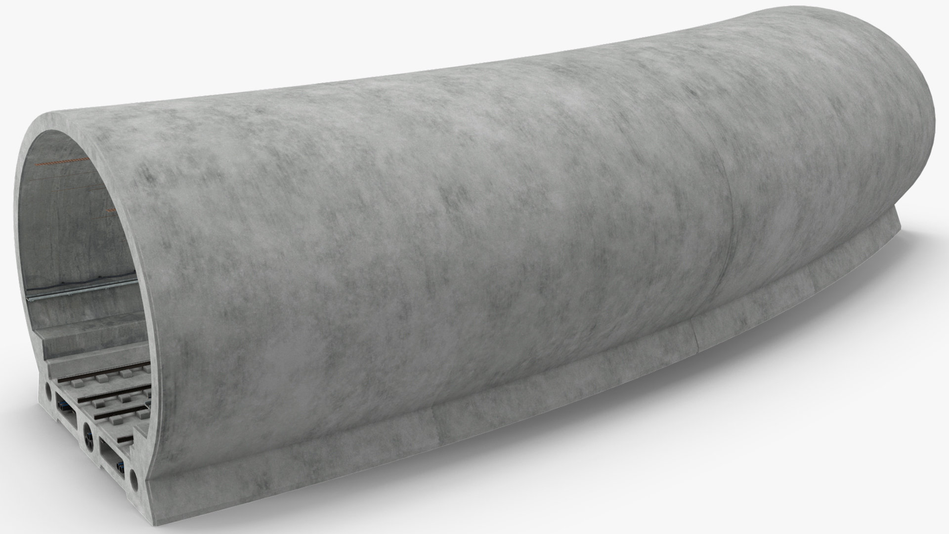 Railway Tunnel Section Wide Bend 3D