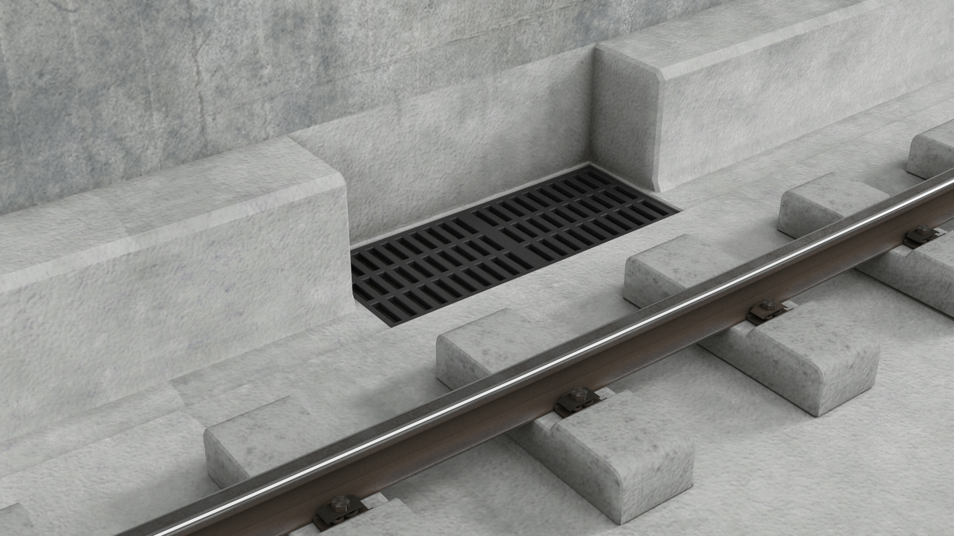 Railway Tunnel Section Wide Bend 3D
