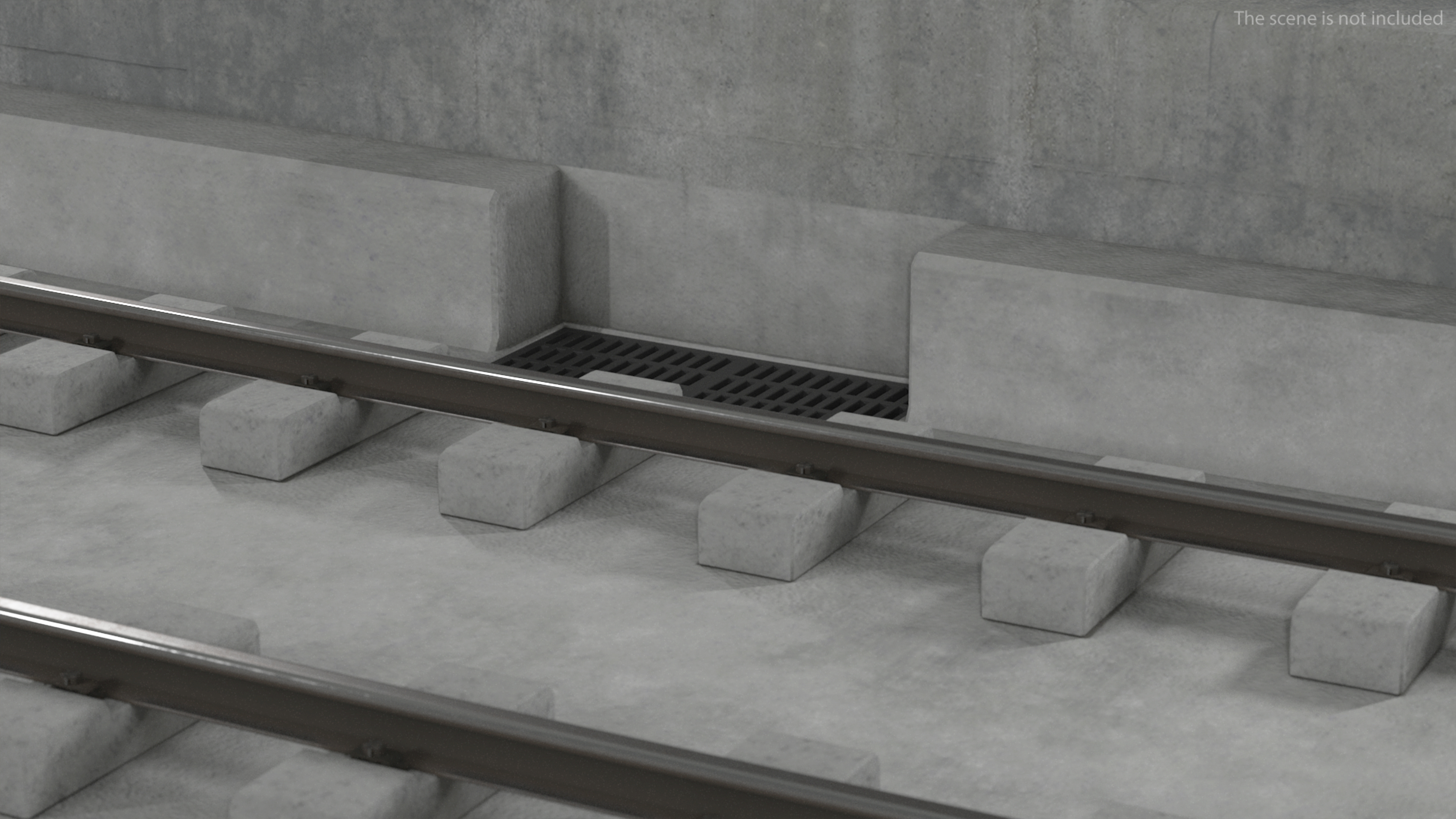 Railway Tunnel Section Wide Bend 3D