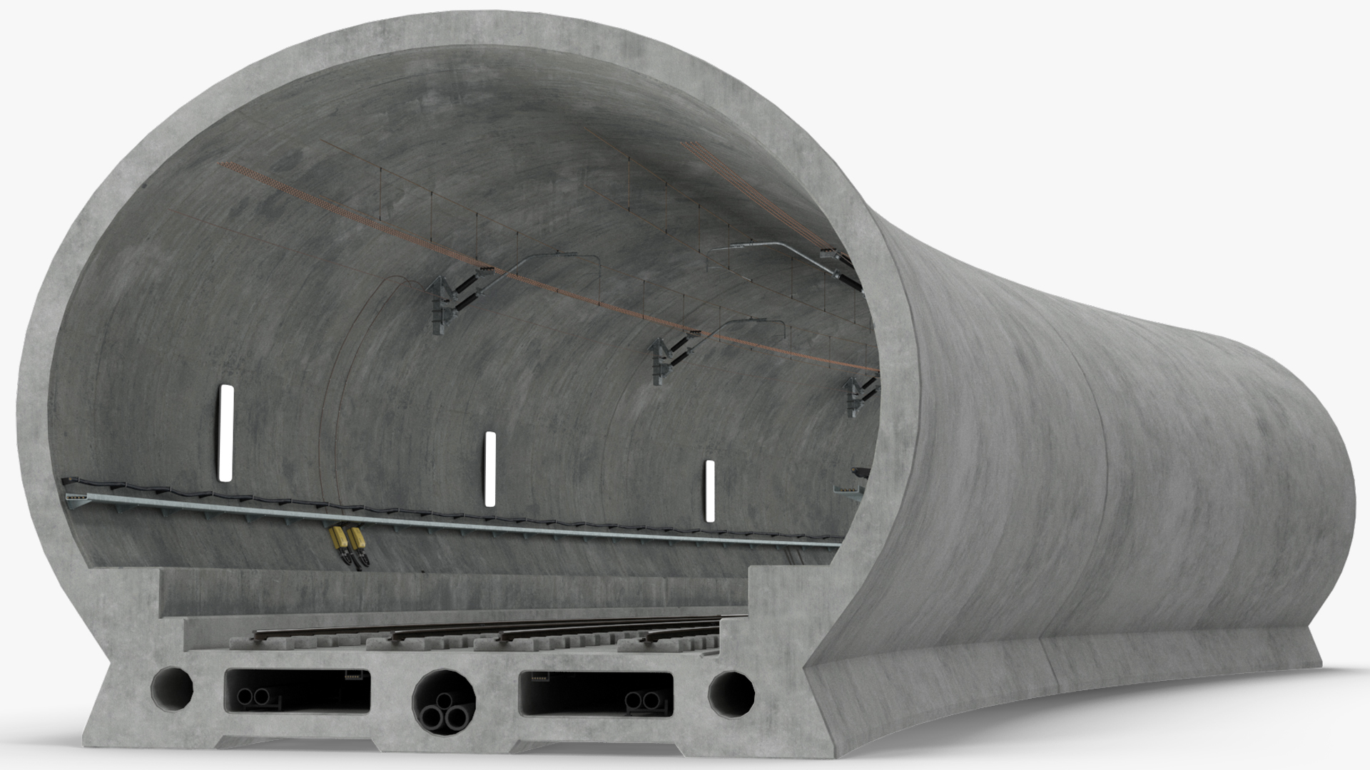 Railway Tunnel Section Wide Bend 3D