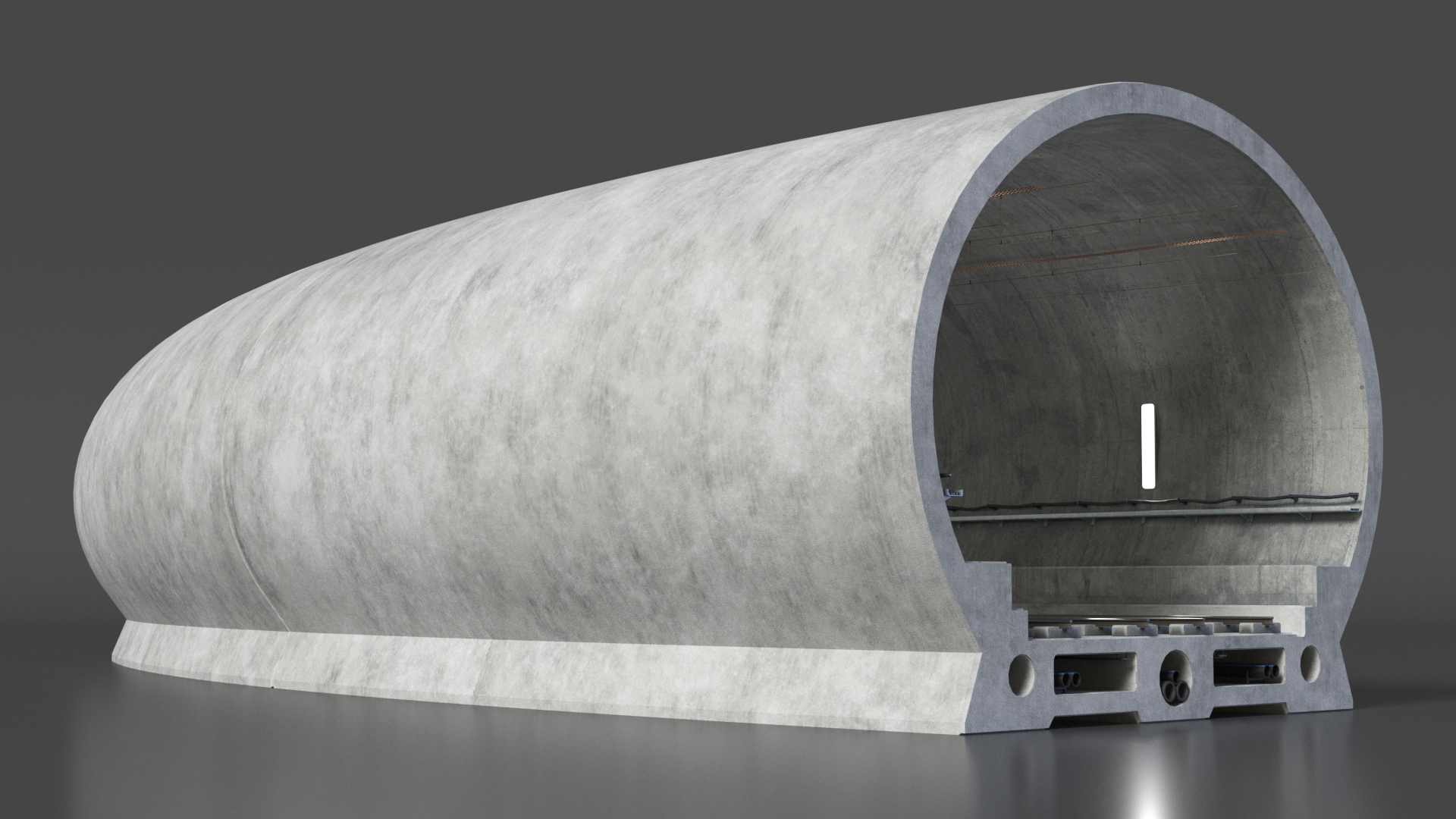 Railway Tunnel Section Wide Bend 3D