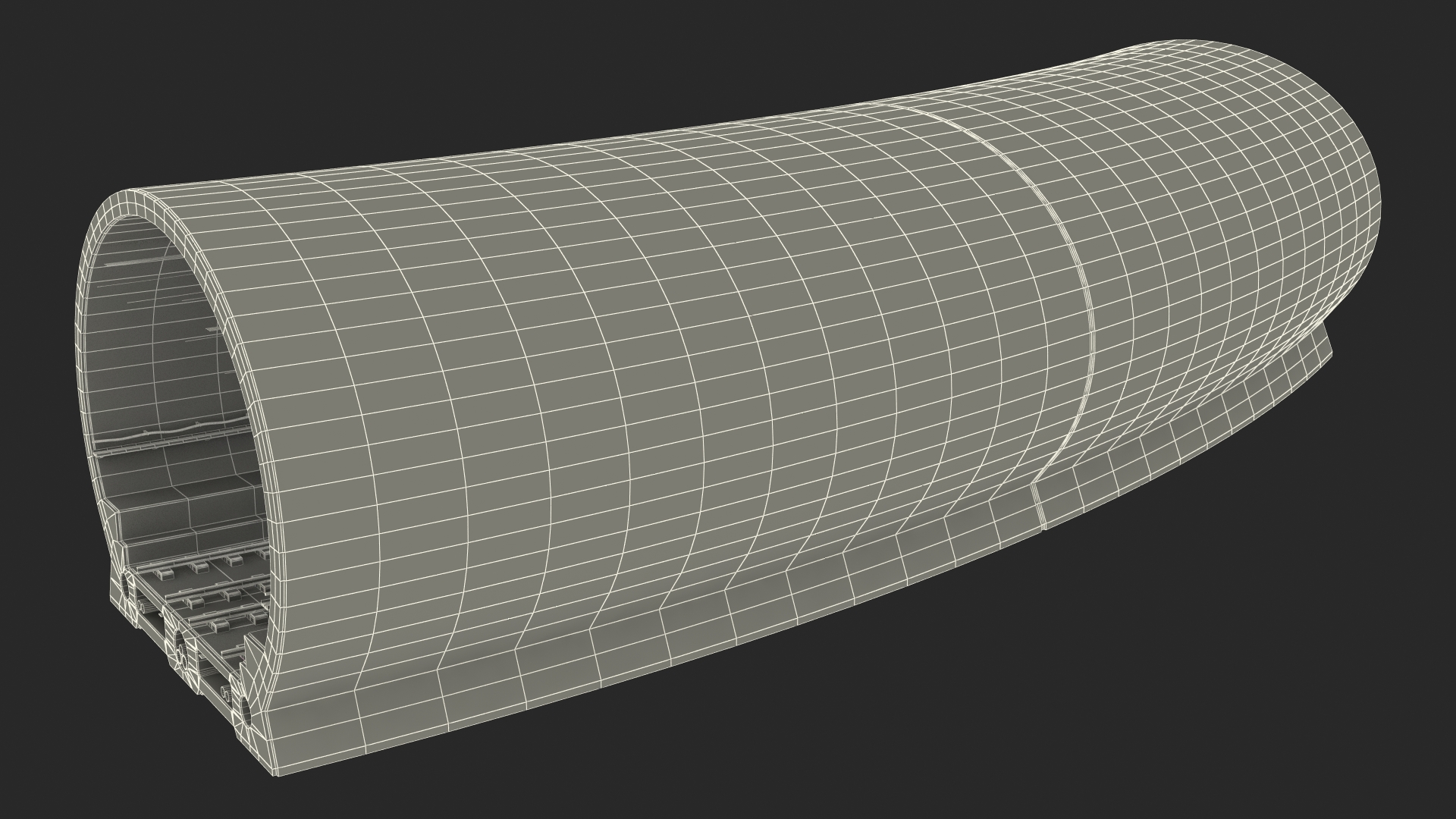 Railway Tunnel Section Wide Bend 3D