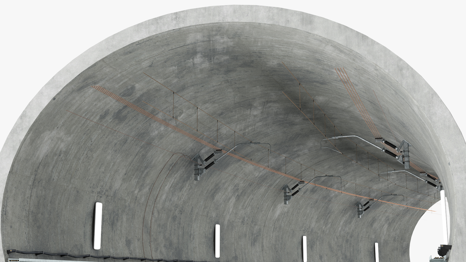 Railway Tunnel Section Wide Bend 3D