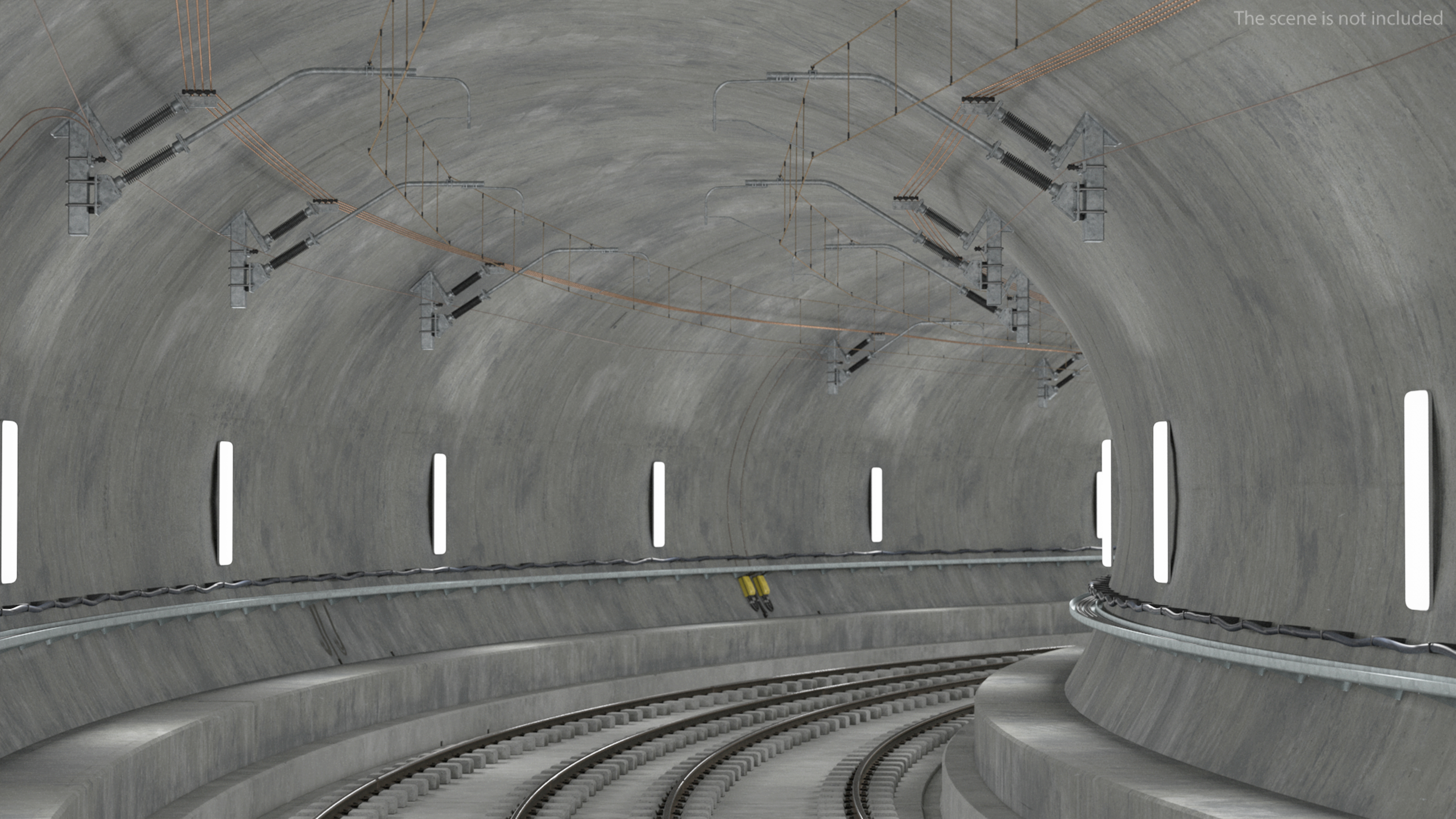Railway Tunnel Section Wide Bend 3D