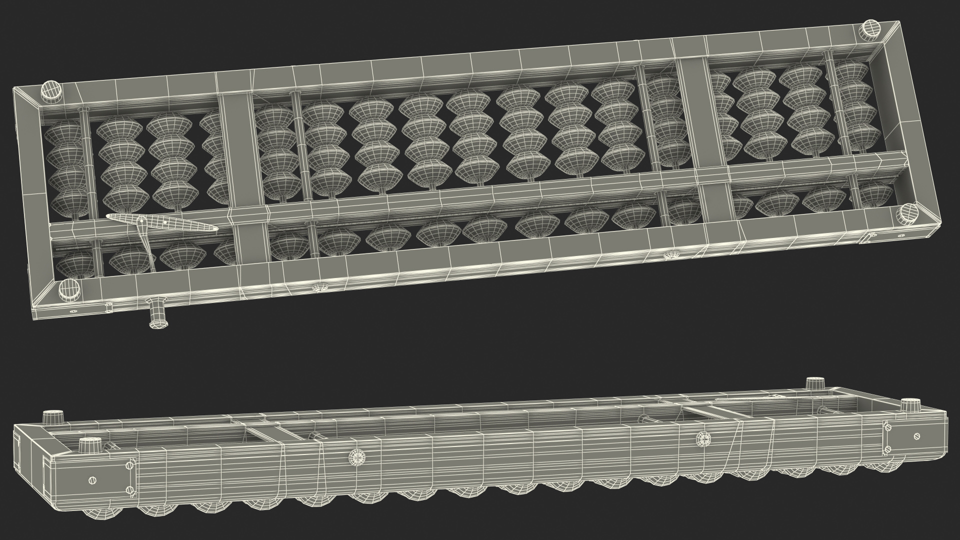 Vintage Soroban Abacus 3D