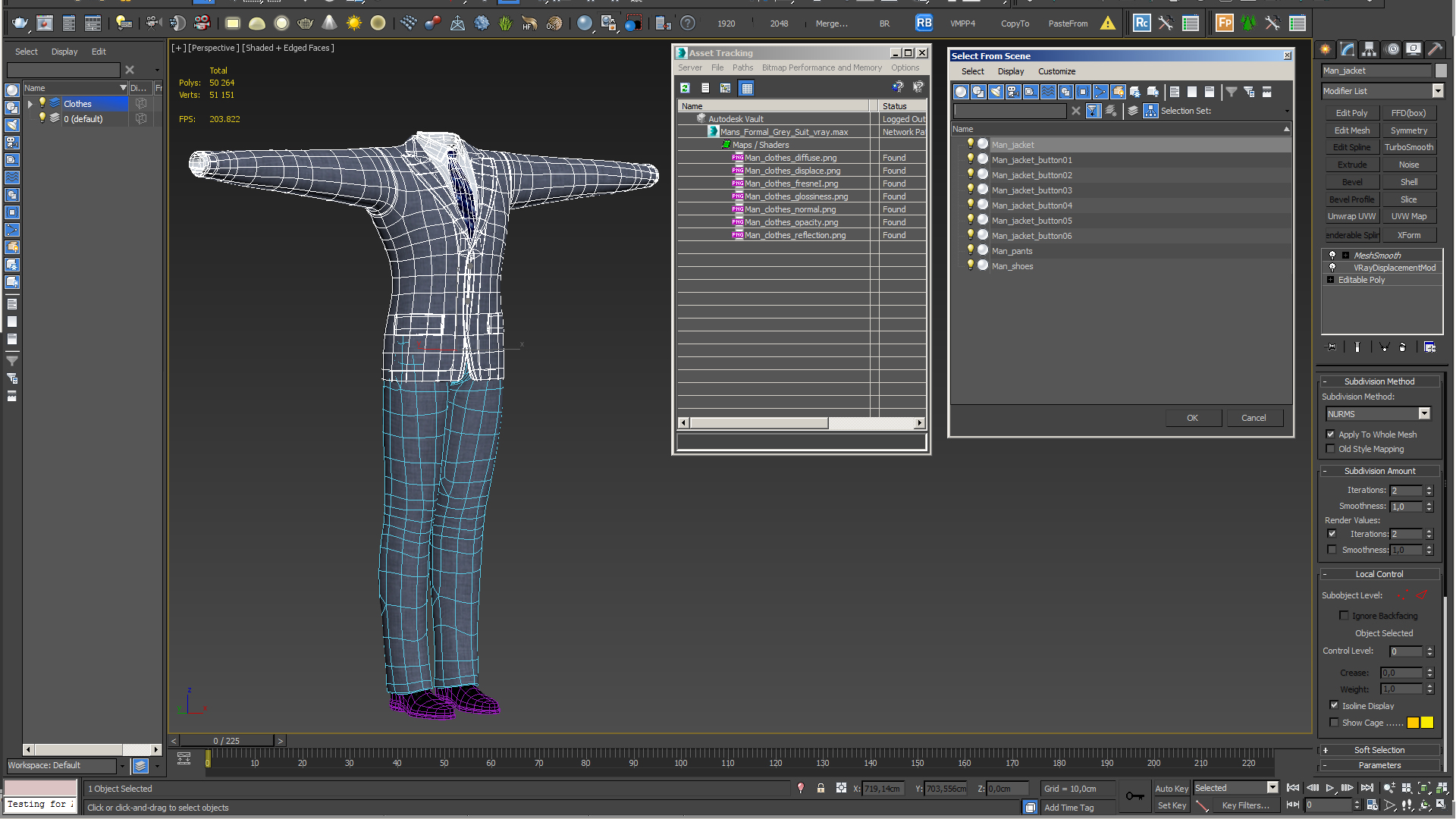 3D Mans Formal Grey Suit