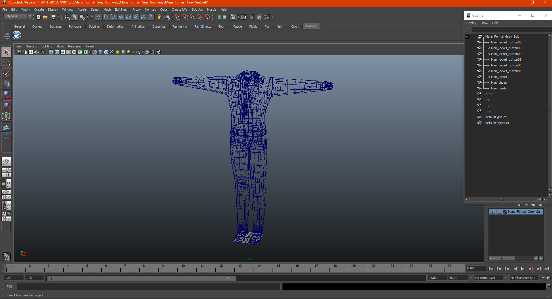 3D Mans Formal Grey Suit