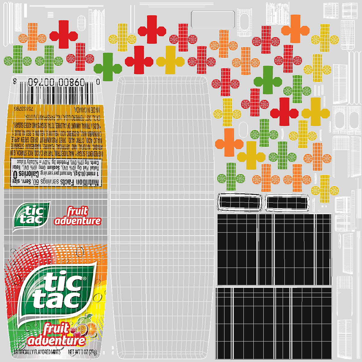 Tic Tac Fruit Adventure Mints Spilled 3D