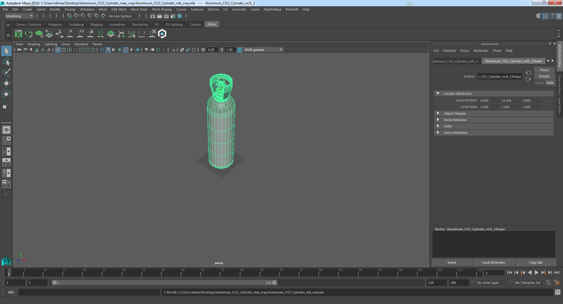 3D Aluminum CO2 Cylinder