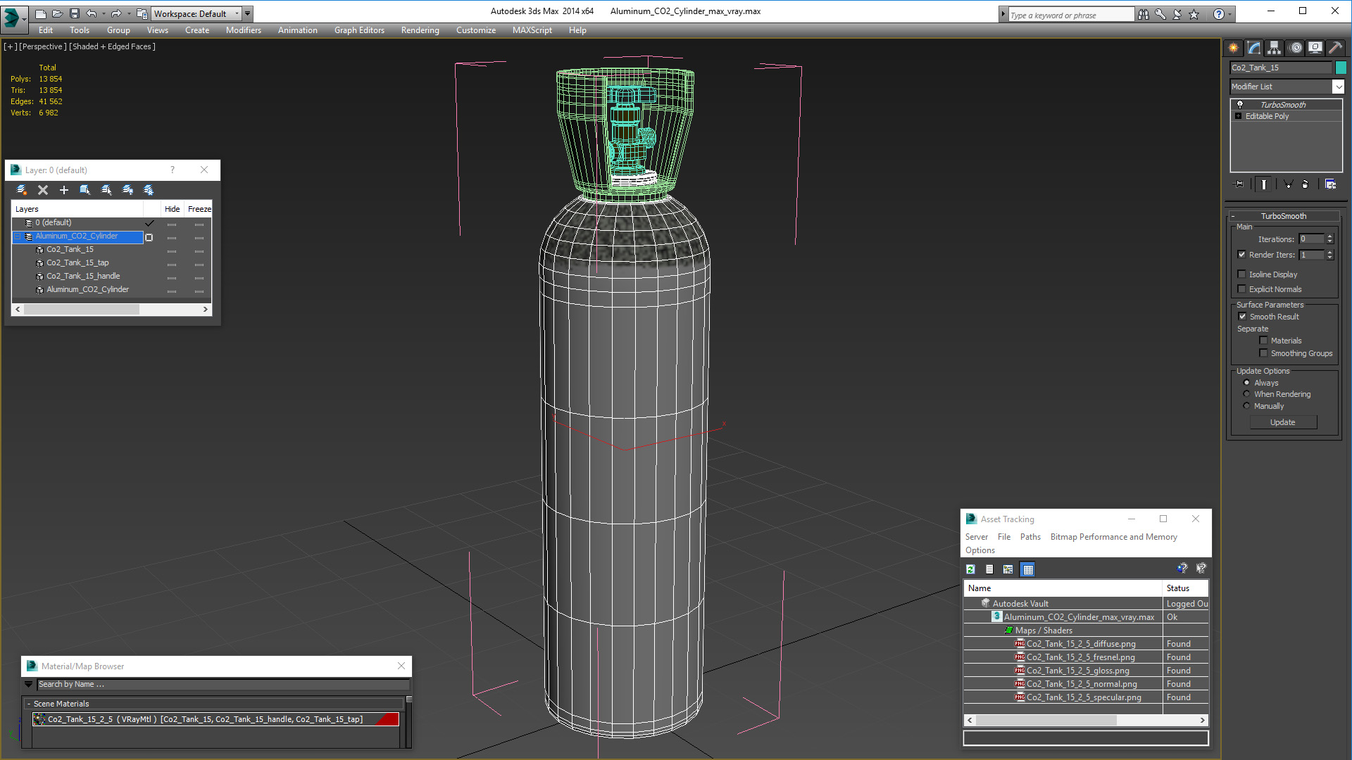 3D Aluminum CO2 Cylinder