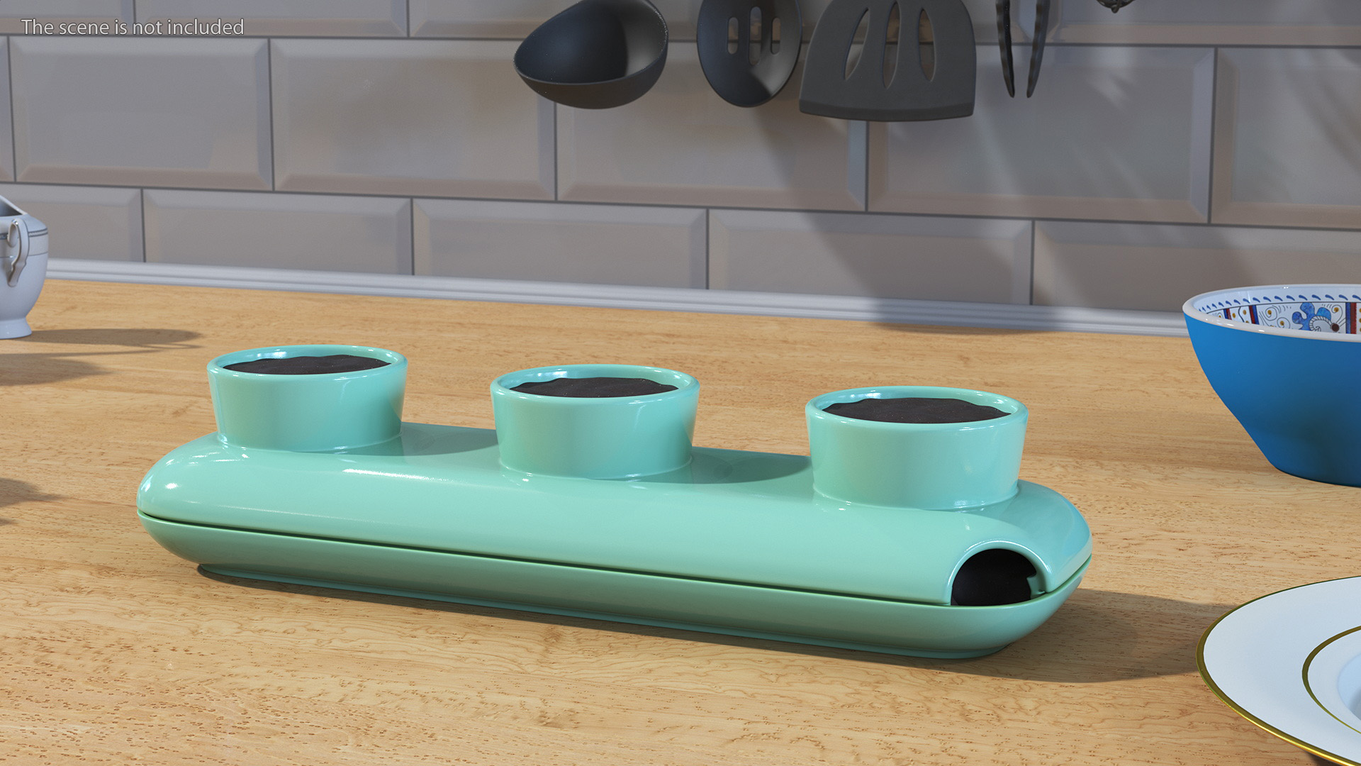 Trio Fresh Herb Pot Sagaform Green 3D model