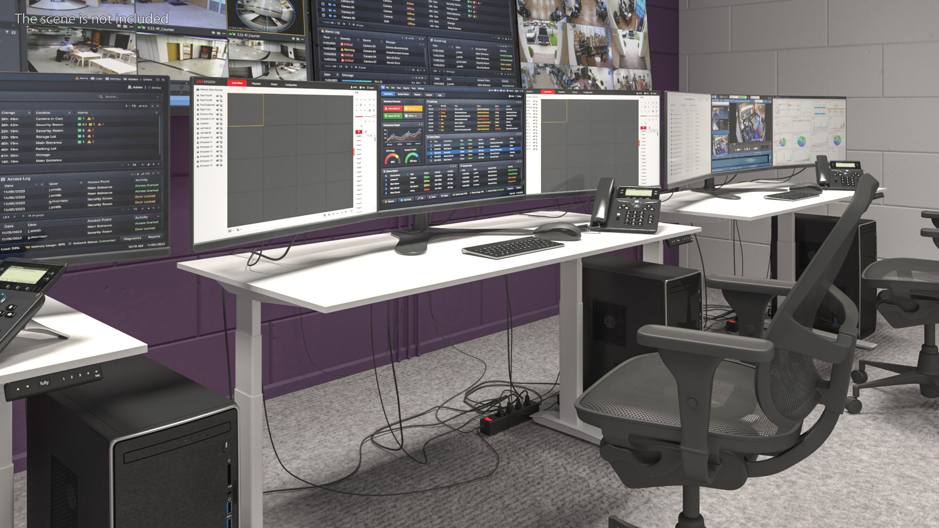 Security CCTV Workstations with Display Panels - view 4