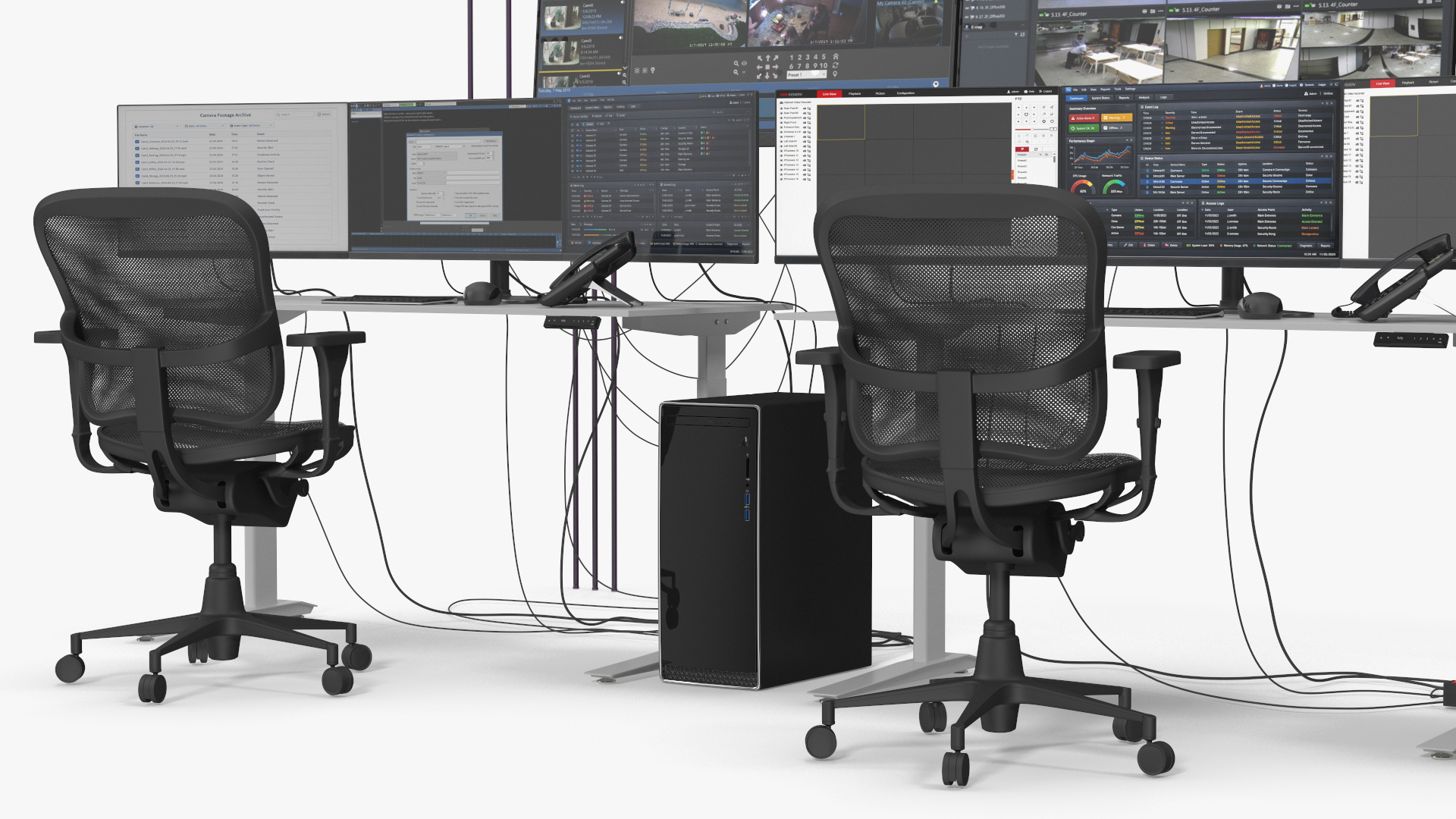 Security CCTV Workstations with Display Panels - view 8