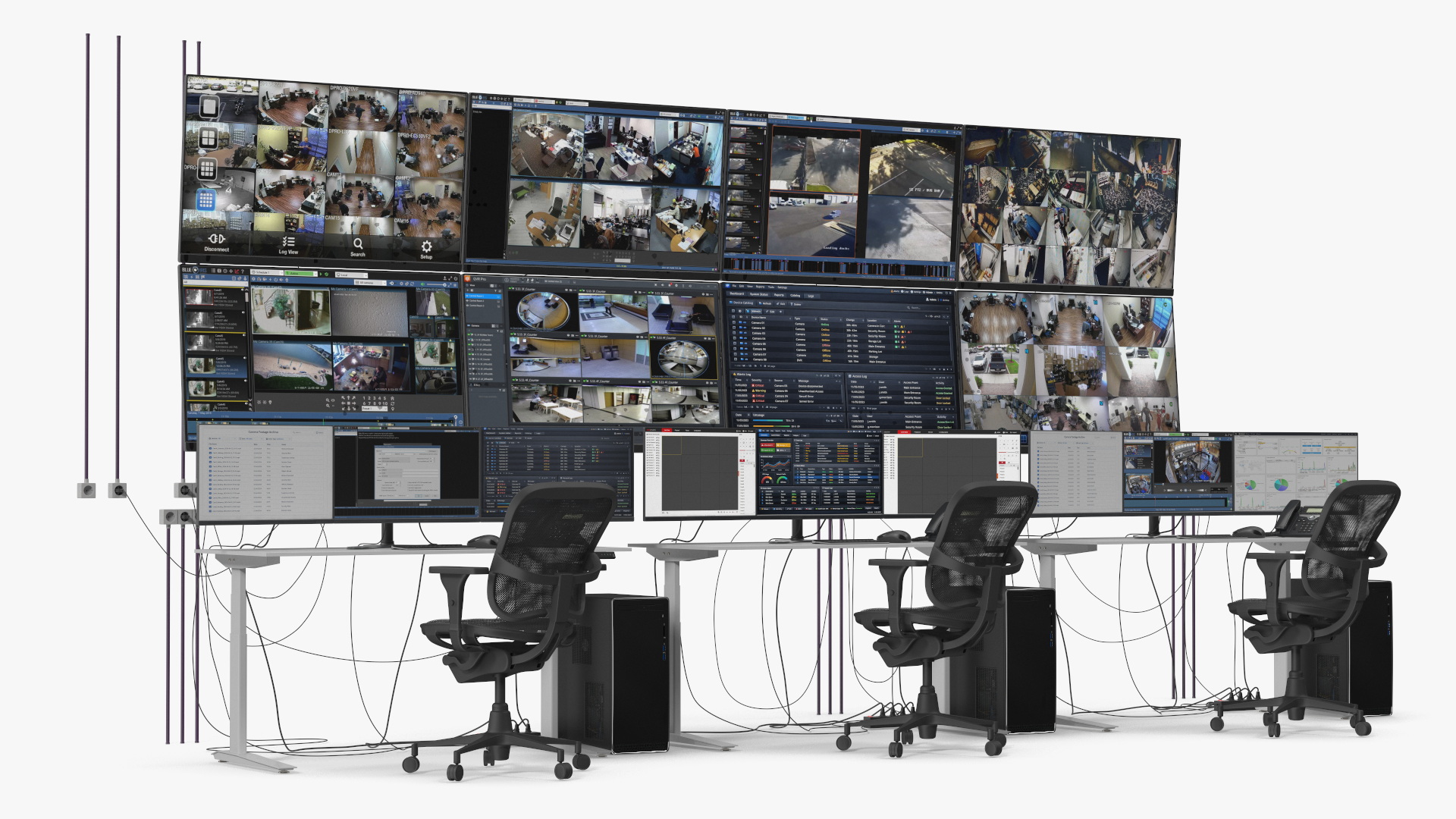 Security CCTV Workstations with Display Panels - view 5