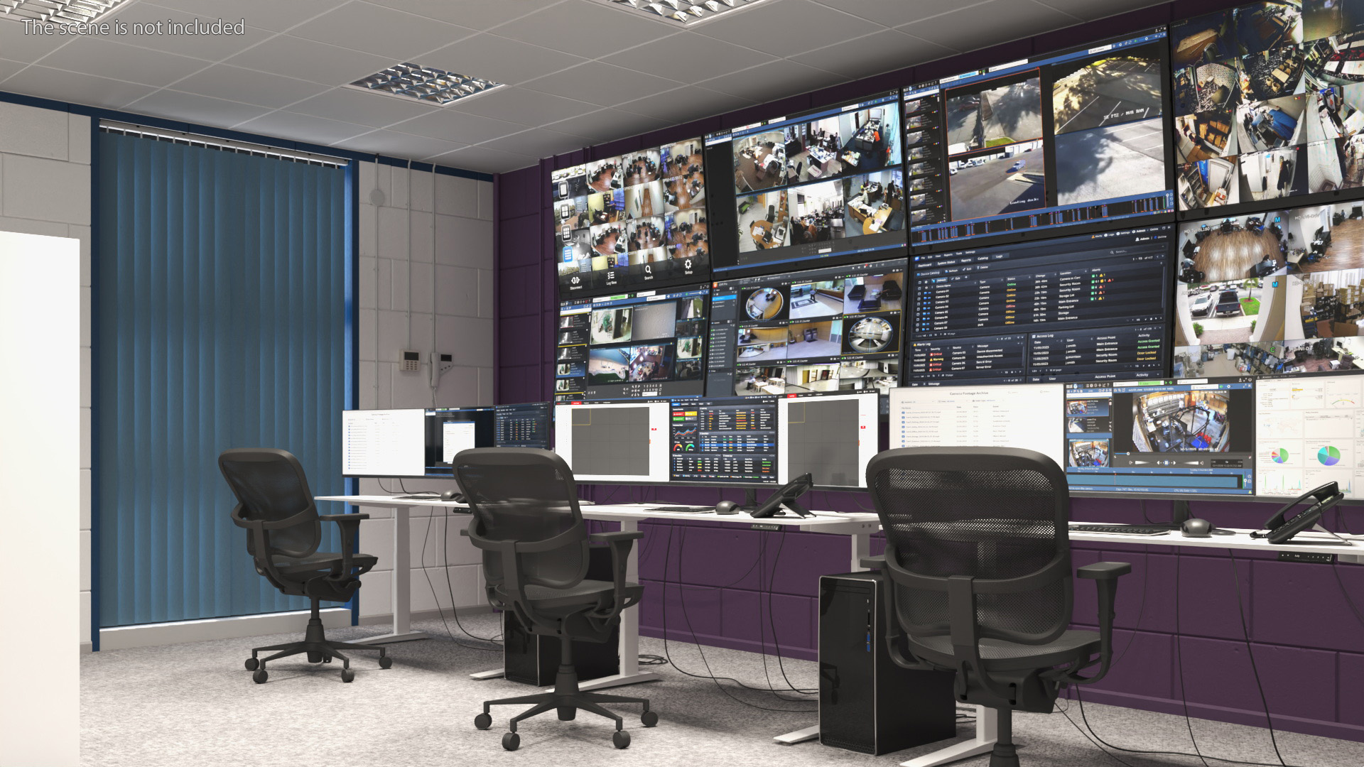 Security CCTV Workstations with Display Panels - view 3
