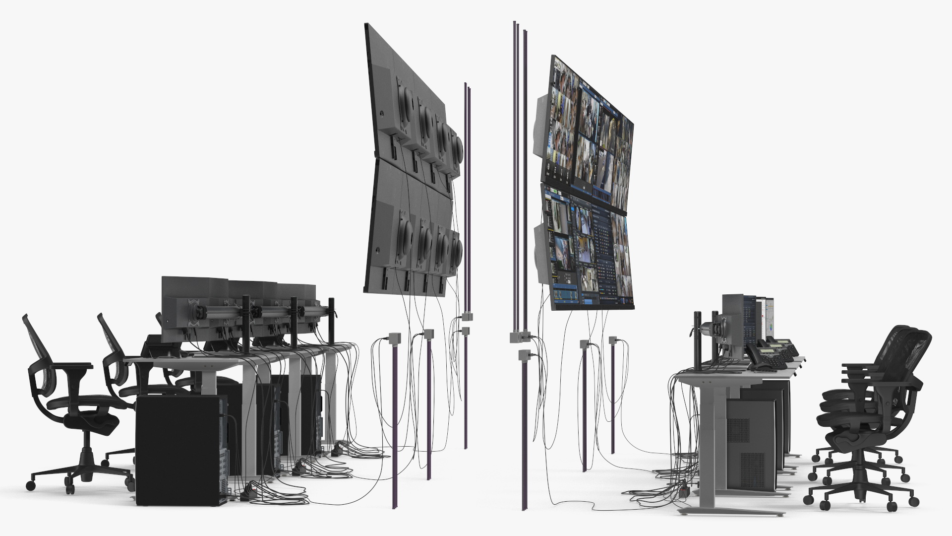 Security CCTV Workstations with Display Panels - view 6