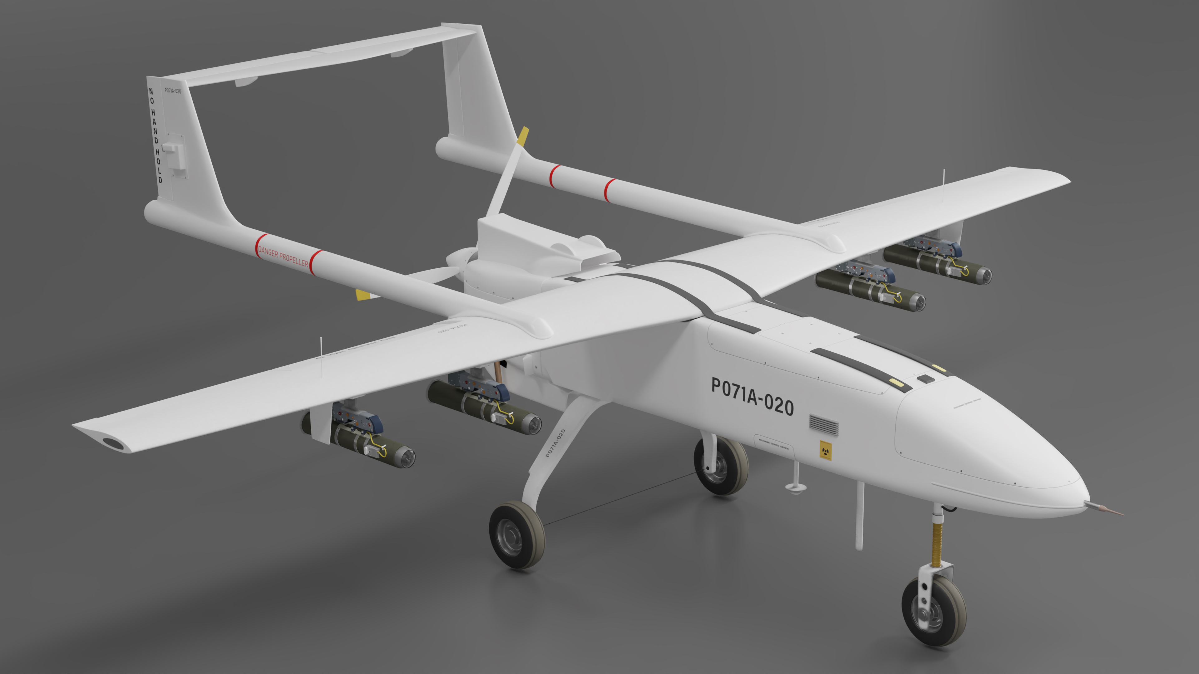 Iranian Drone Mohajer-6 White 3D model