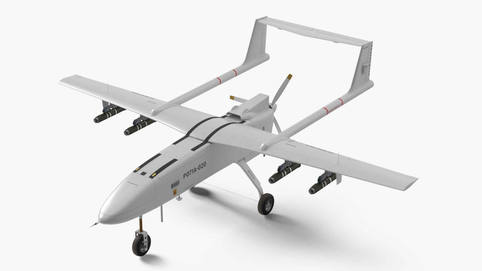 Iranian Drone Mohajer-6 White 3D model