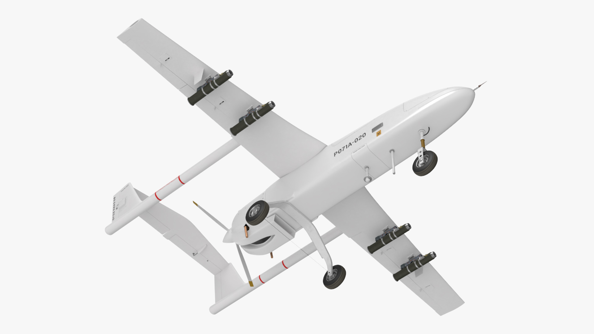 Iranian Drone Mohajer-6 White 3D model