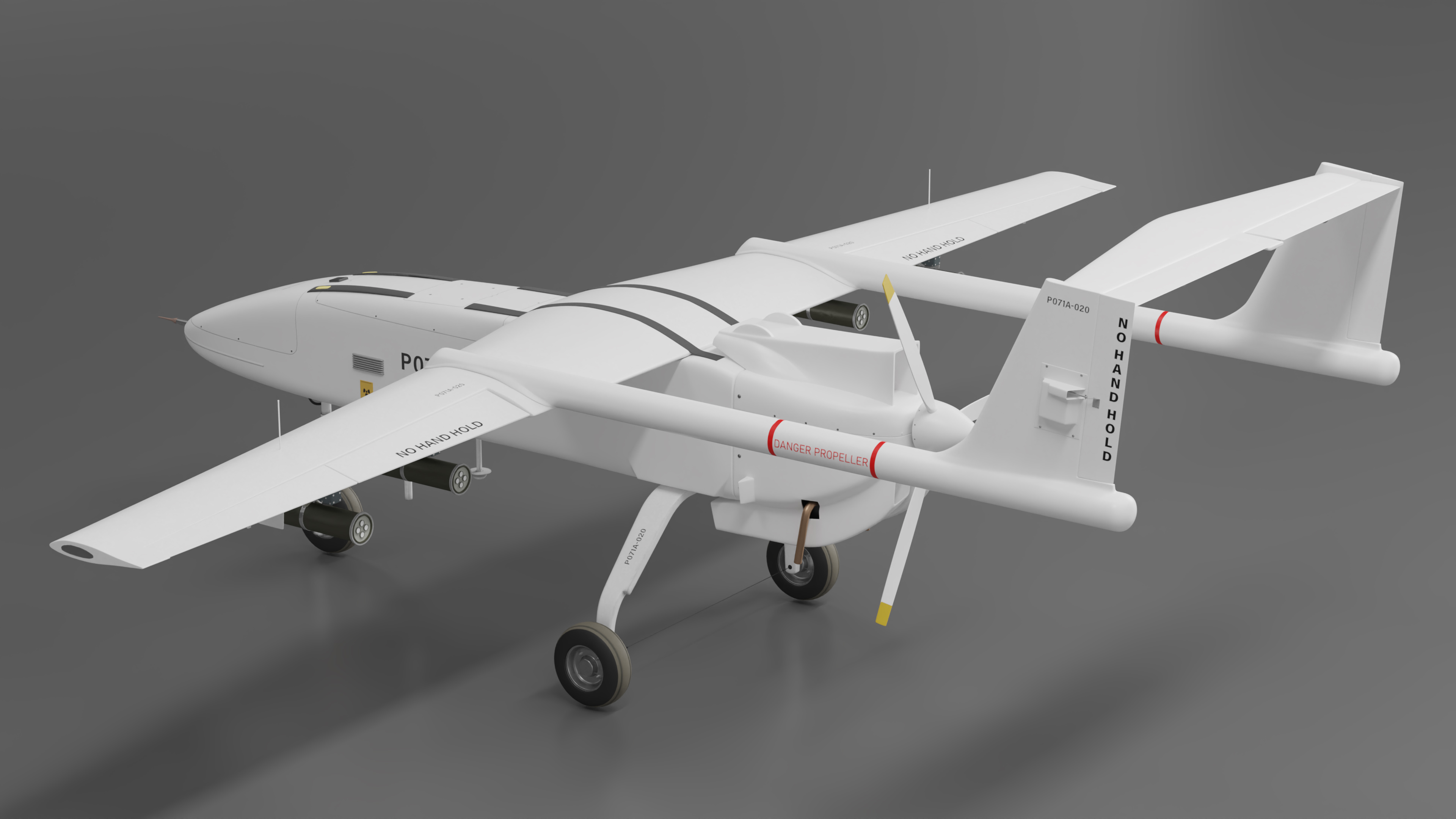 Iranian Drone Mohajer-6 White 3D model