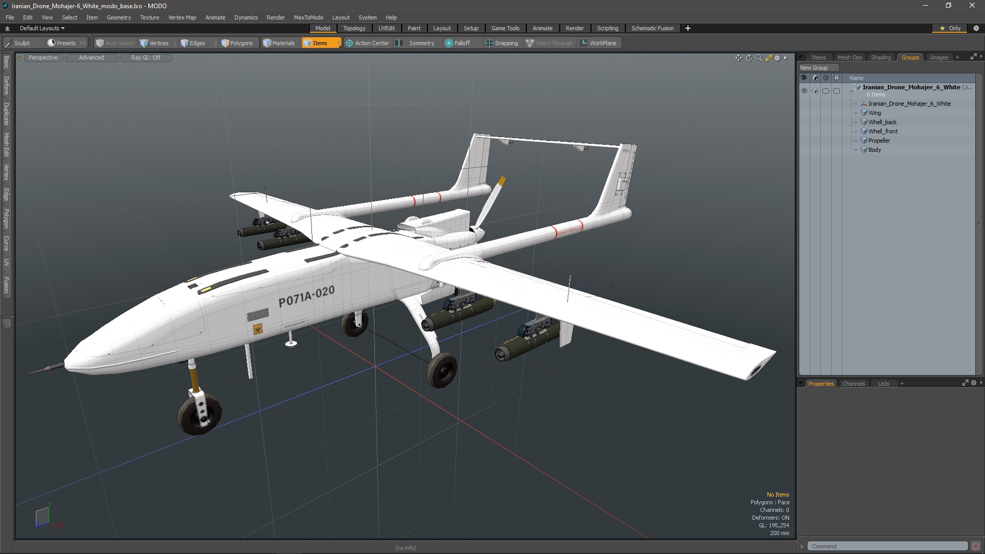 Iranian Drone Mohajer-6 White 3D model
