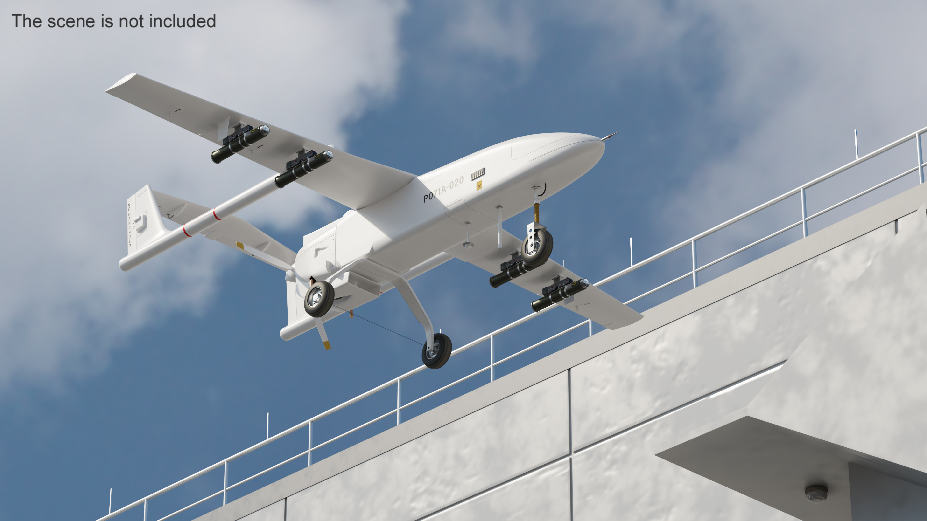 Iranian Drone Mohajer-6 White 3D model