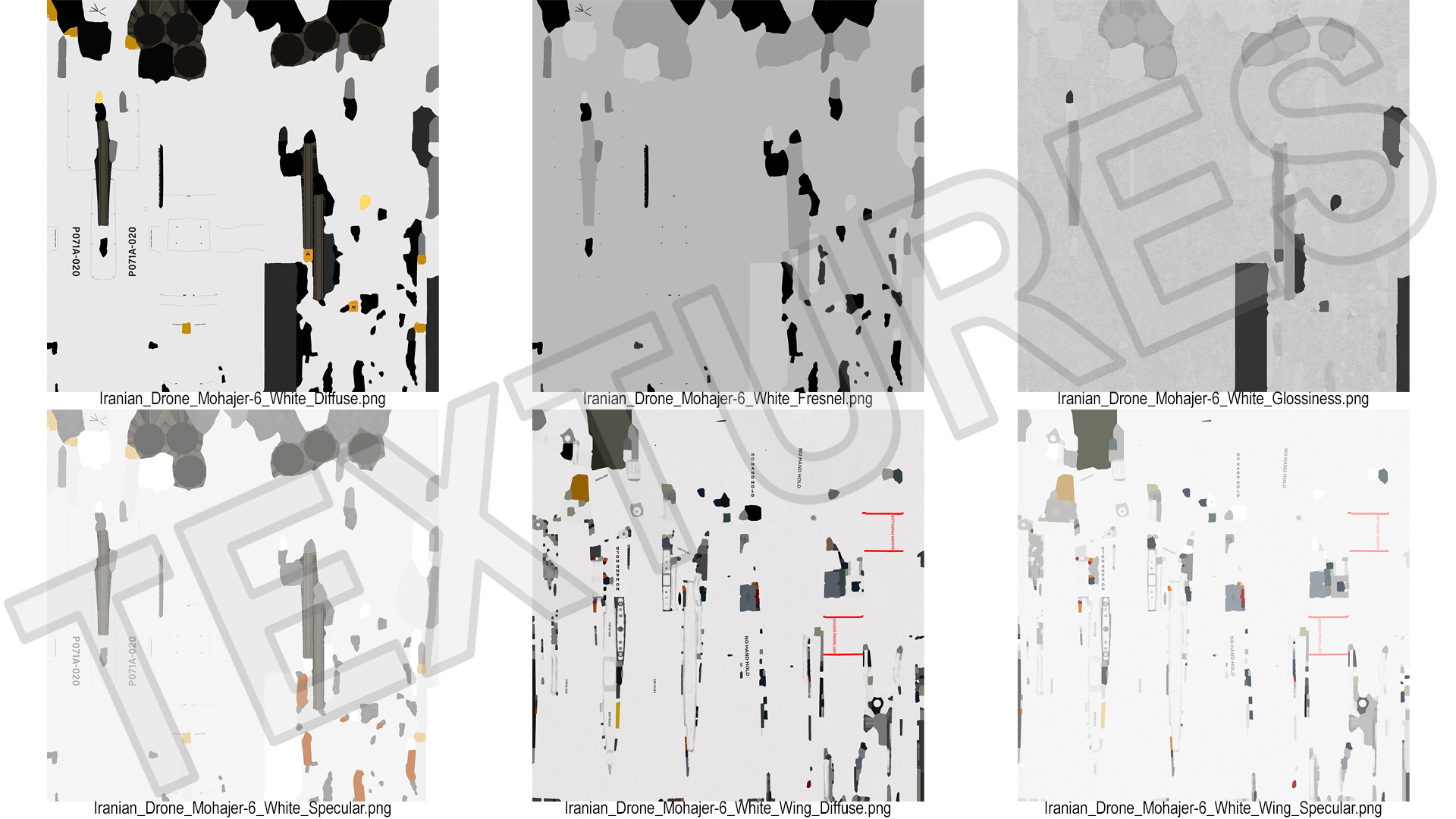 Iranian Drone Mohajer-6 White 3D model