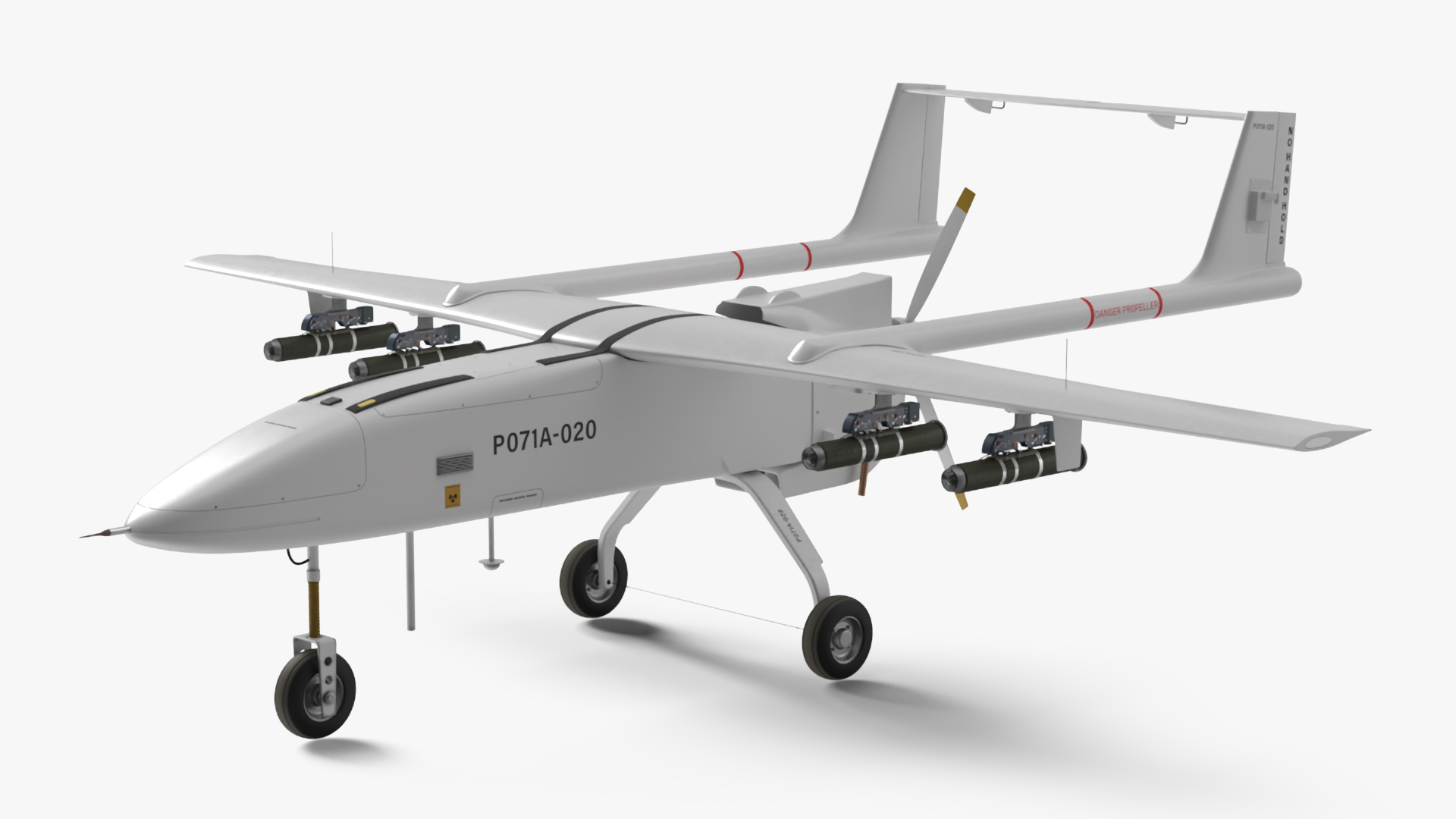 Iranian Drone Mohajer-6 White 3D model