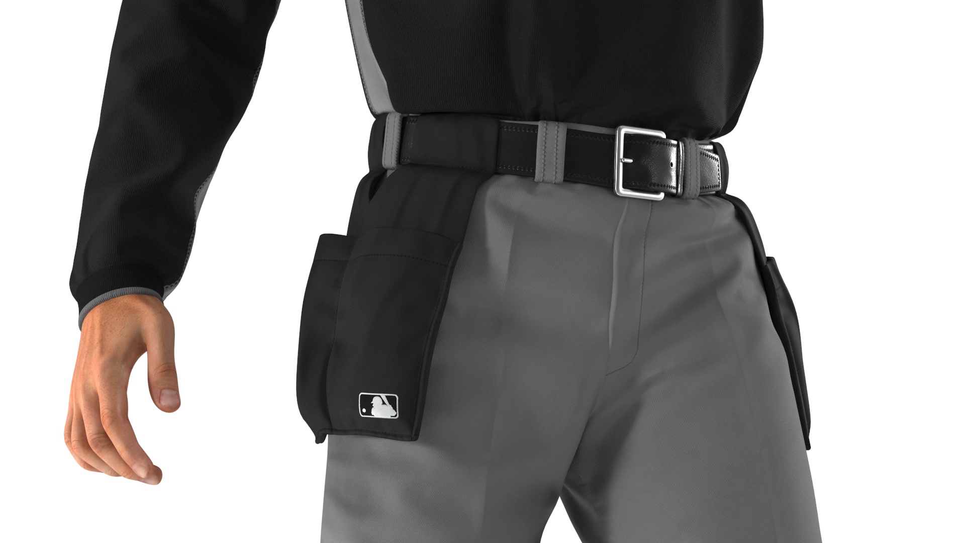 3D Baseball Umpire with Protective Mask Showing Points