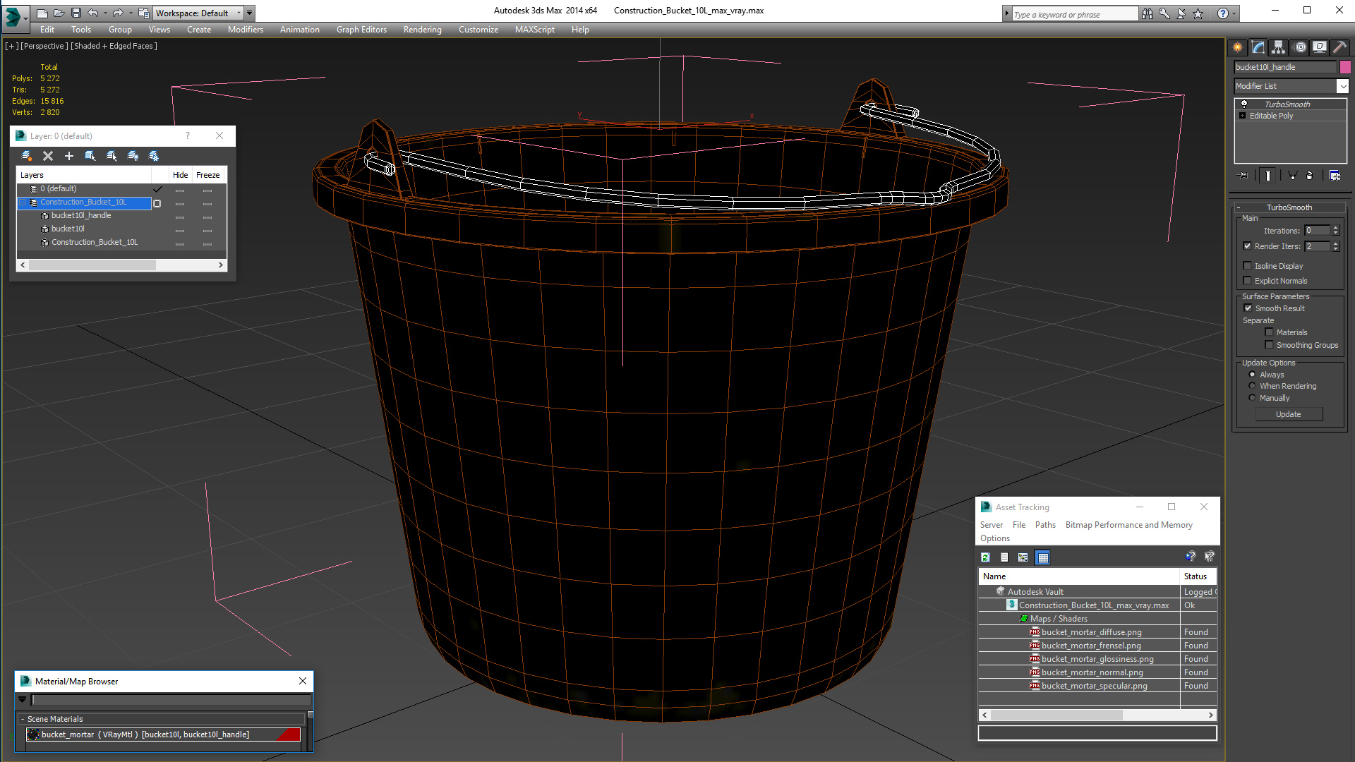 3D Construction Bucket 10L model