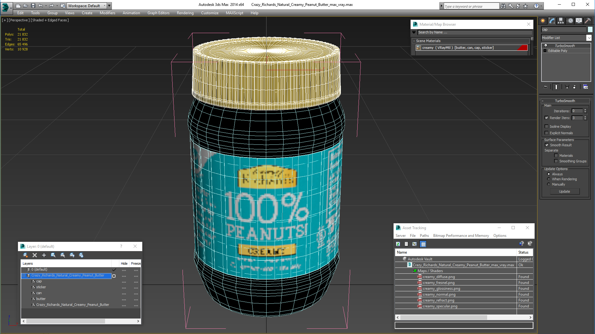 3D Crazy Richards Natural Creamy Peanut Butter model