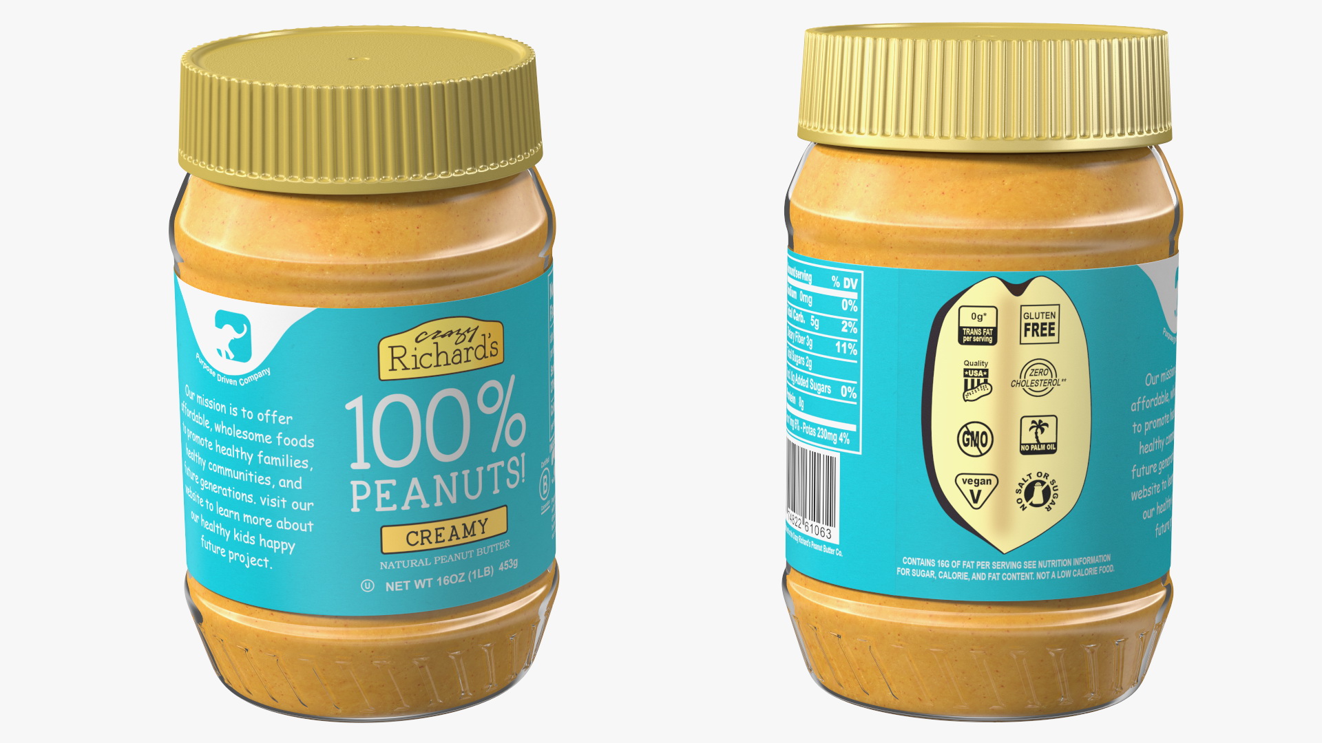 3D Crazy Richards Natural Creamy Peanut Butter model