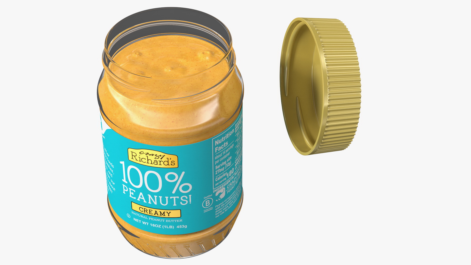 3D Crazy Richards Natural Creamy Peanut Butter model