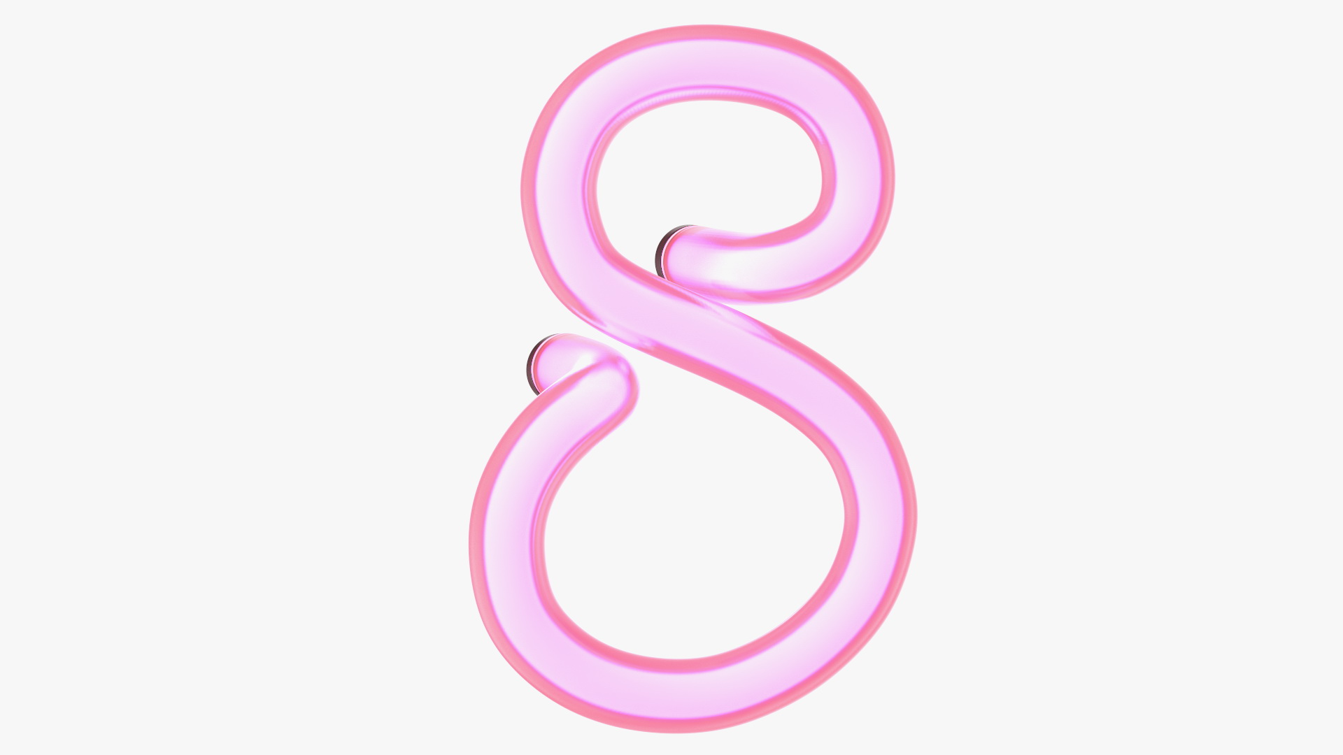3D Glowing Neon Tube Light Digit 8