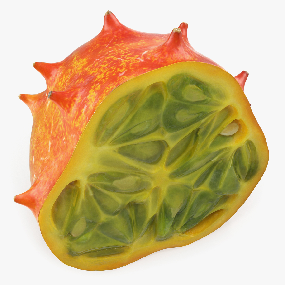 Horned Melon Kiwano Half 3D Model