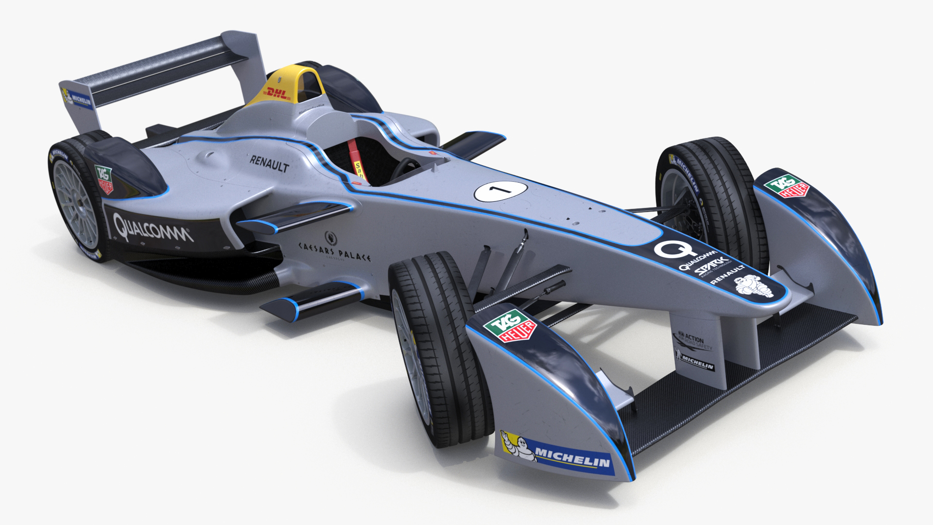 Formula E Gen2 Race Car Rigged for Maya 3D model