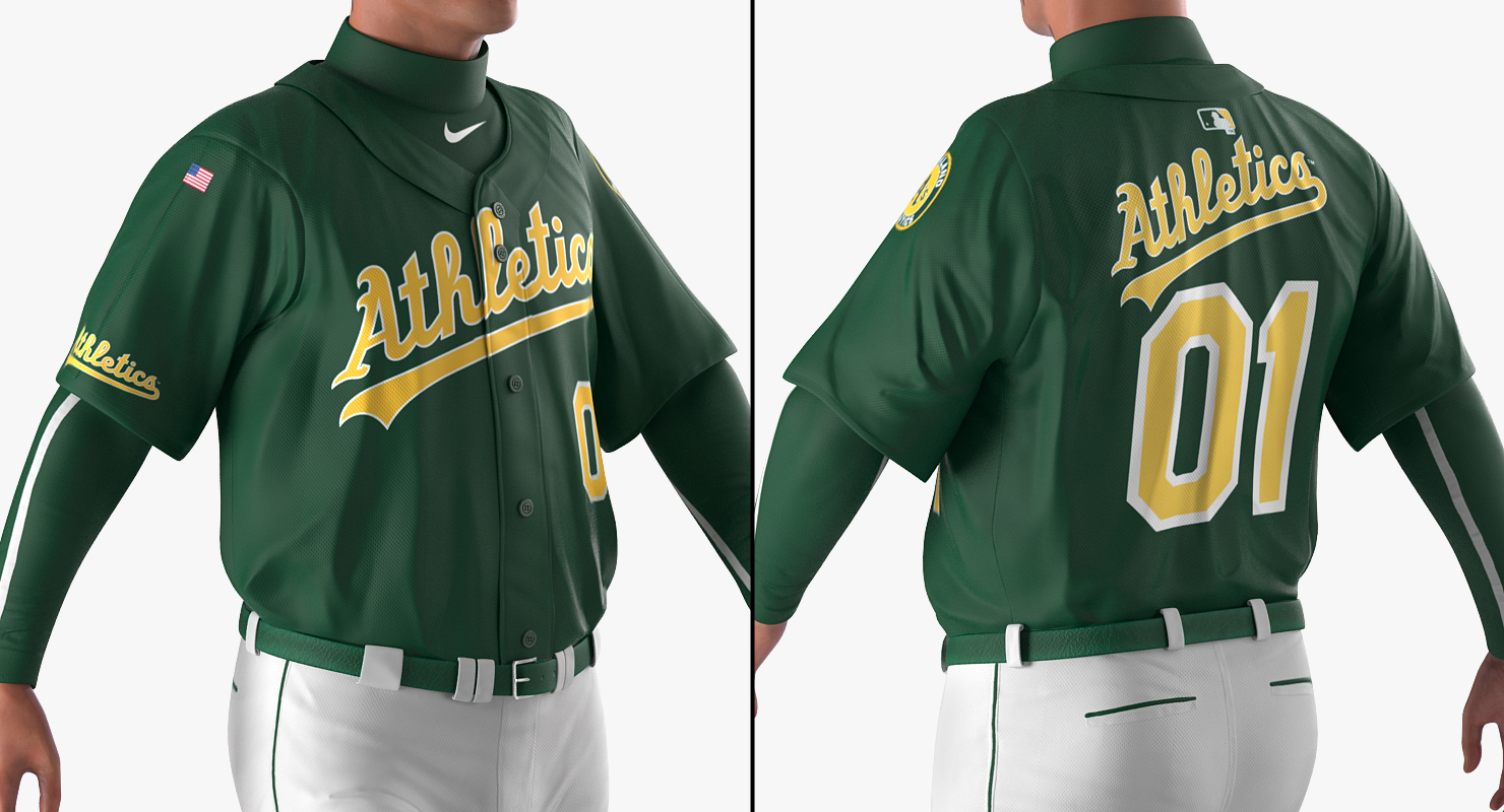 Baseball Player Rigged Athletics 2 3D model