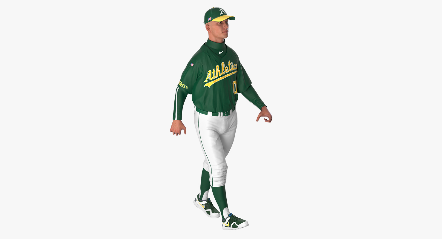 Baseball Player Rigged Athletics 2 3D model