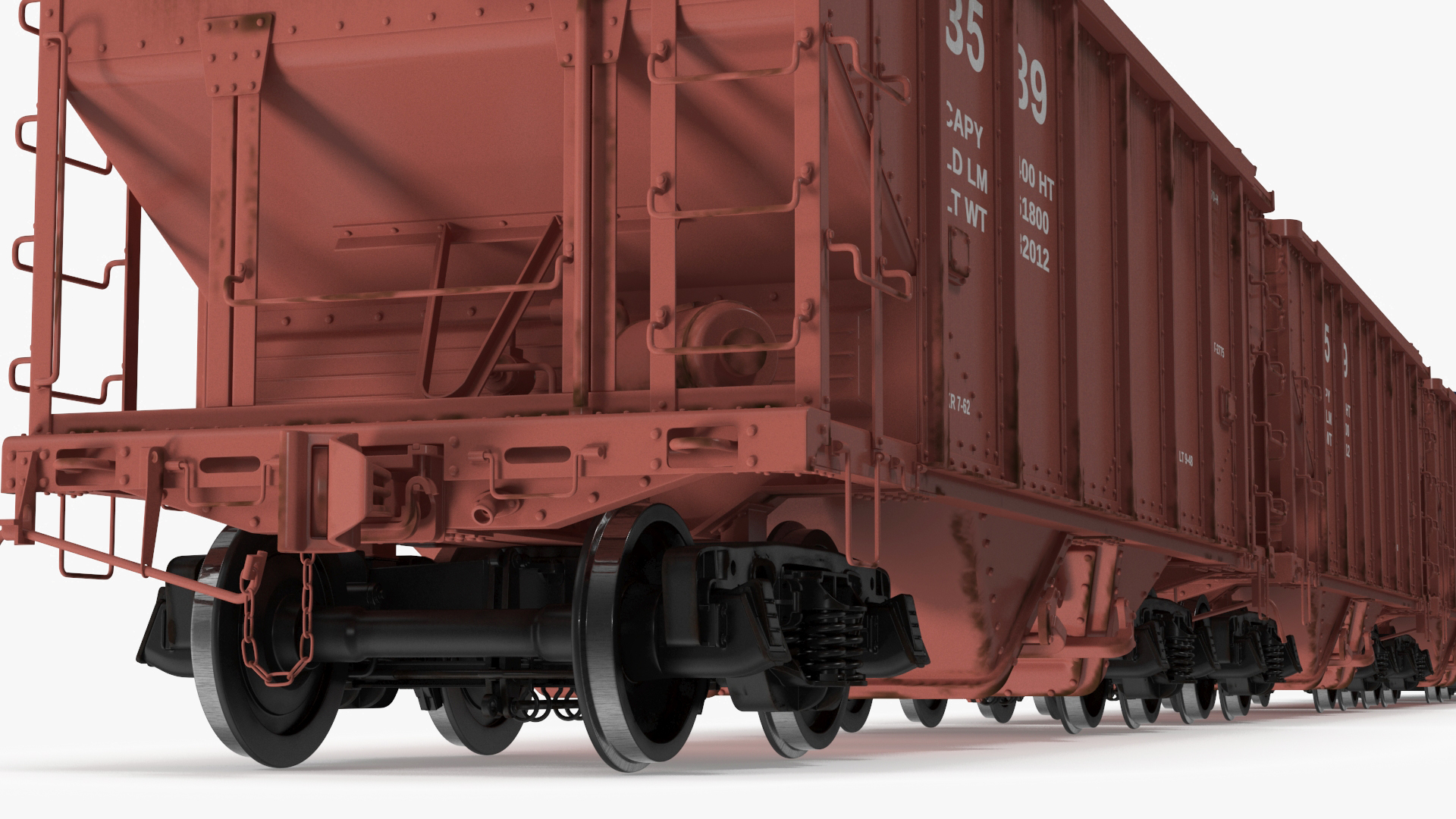 3D CSX GE ES44AC Locomotive Train with Freight Cars model